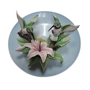 Seymour Mann Connoisseur hummingbird 3D plate 7085 #25,000 w/stand Edition DECOR